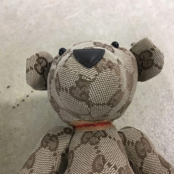 箱無 GUCCI グッチ テディベア クマ ぬいぐるみ モノグラム柄