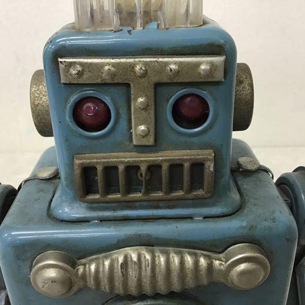 箱無し 破損 ヨネザワ ブリキ スモーキングロボット ブルー 販売