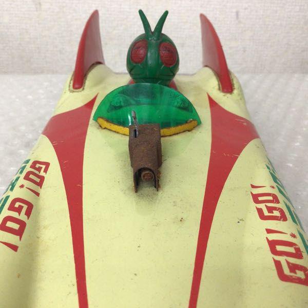 箱無 欠損 アオシン ブリキ 自動車 GO!GO! 仮面ライダー /当時物 昭和