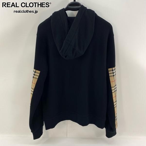 実際に弊社で買取させて頂いた☆BURBERRY/バーバリー ヴィンテージチェックパネル ジップパーカー ブラック 8024543/M