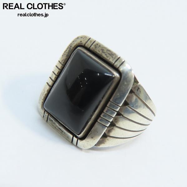 実際に弊社で買取させて頂いたNavajo/ナバホ族 Richard Hoskie/リチャード ホスキー作 オニキスリング/20-20.5号 /UPK