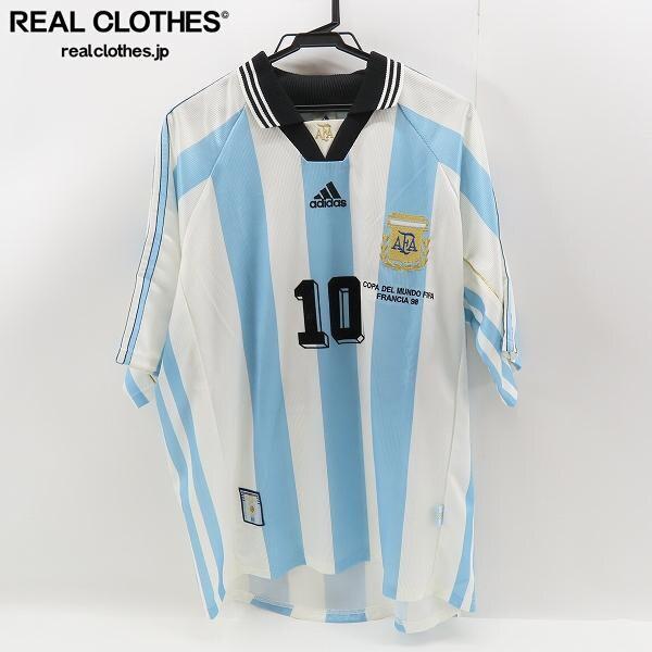 実際に弊社で買取させて頂いた☆adidas/アディダス 1998年 サッカー アルゼンチン代表 #10 オルテガ ホームユニフォーム/L /UPK