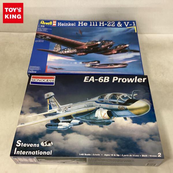 1円〜 1/48 レベル 04502 ハインケル He III H-22&V-1、モノグラム 85-5619 EA-6B プラウラー