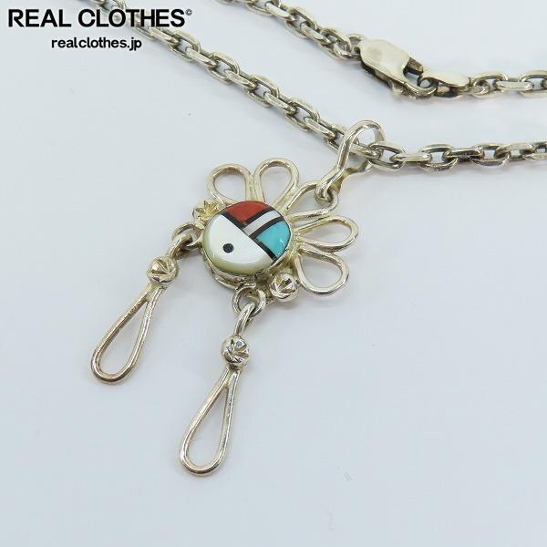 実際に弊社で買取させて頂いたZUNI/ズニ族 Tony & Ola Eriacho/トニー&オラ エリアッチョ 作 サンフェイス インレイ ペンダント/ネックレス /UPK