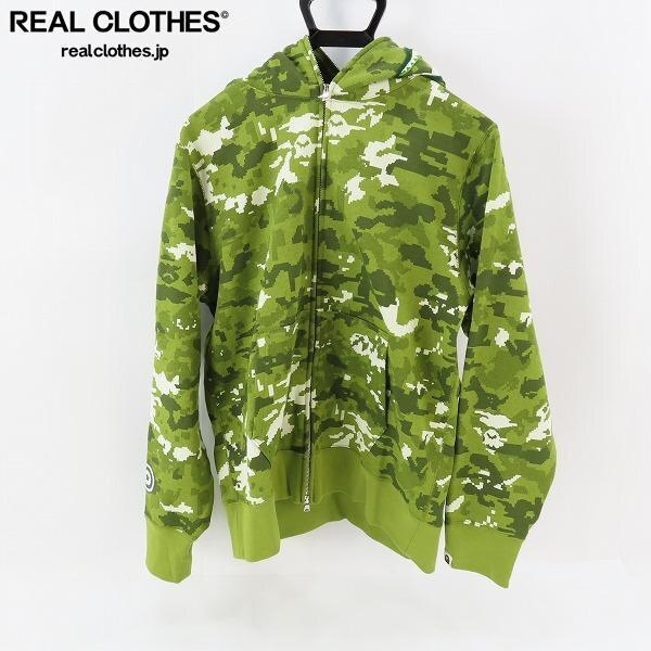 実際に弊社で買取させて頂いた☆【未使用】A BATHING APE/アベイシングエイプ MULTI PIXEL CAMO SHARK REGULAR FIT FULL ZIP HOODIE/ジップアップパーカー/M