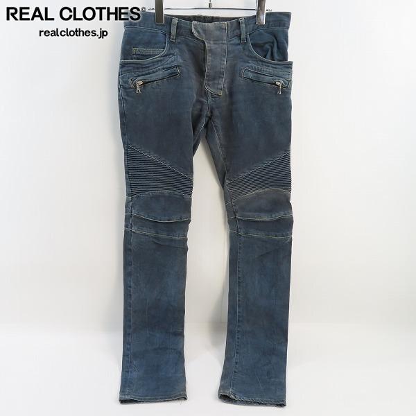 実際に弊社で買取させて頂いたBALMAIN/バルマン ダメージ加工ストレッチバイカーデニムパンツ/T551 B701/29