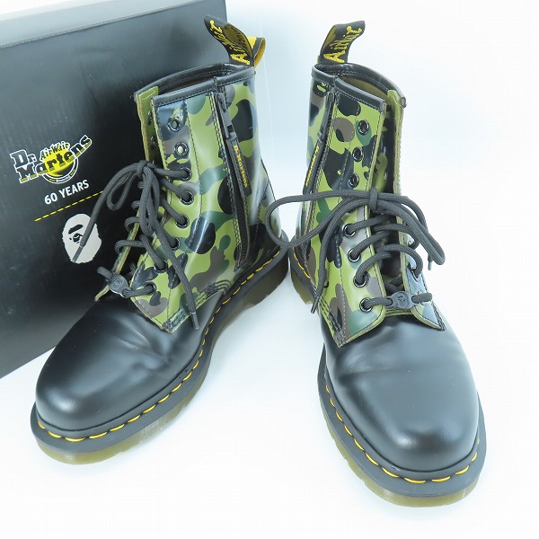高価買取アイテムのDr.Martens×A BATHING APE/ドクターマーチン× アベイシングエイプ 1460 BAPE CAMO ZIP 8HOLE BOOTS/25989271 の買取上限価格は14,000円