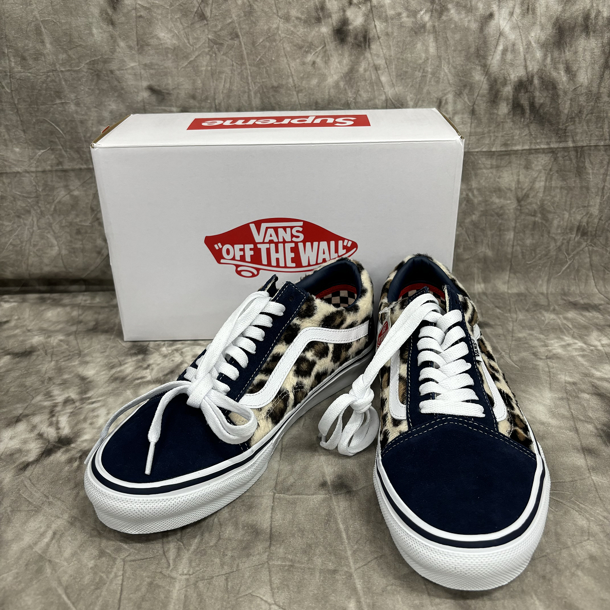 高価買取アイテムのSupreme×VANS/シュプリーム×バンズ Leopard Old Skoolレオパードオールドスクール スニーカーVN0A5FCBBM8 の買取上限価格は8,000円