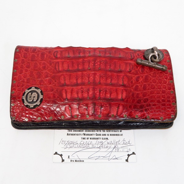 高価買取アイテムのSTARLINGEAR/スターリンギア 100YEAR CROCO LONG WALLET/100年レザー クロコ 長財布 ｗ/Tバー の買取上限価格は25,000円